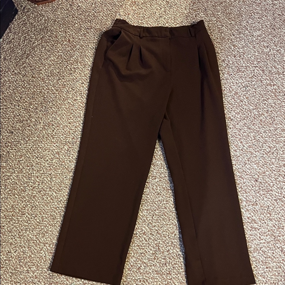 Carolina Belle Brown Straight Leg Pants Office Wear